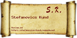 Stefanovics Kund névjegykártya